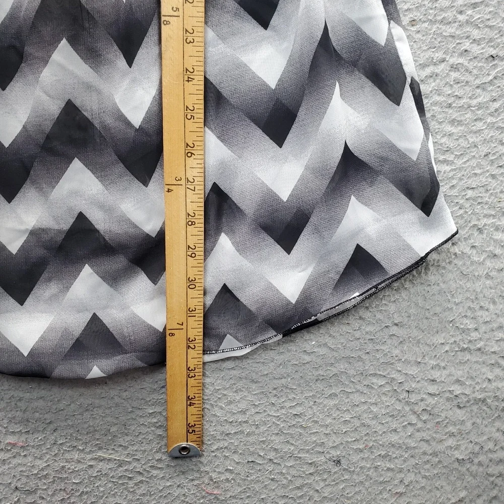 Bongo Smock Swim Cover-Up Dress Women M Multi Sheer Gradient Chevron Deep V-Neck - Picture 3 of 7